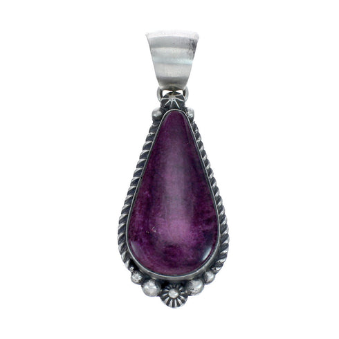 Authentic Navajo Purple Oyster Shell Sterling Silver Pendant JX127037